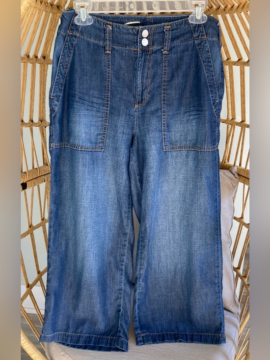 Seven7 Denim - Seven7 Wide Leg Crop Jeans Size 6 Blue Denim High Rise Culotte Pants